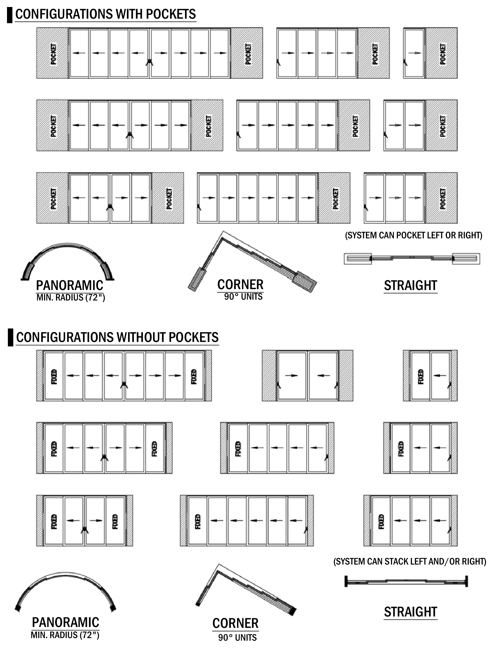 SS.90 sliding-panel and pocket layouts